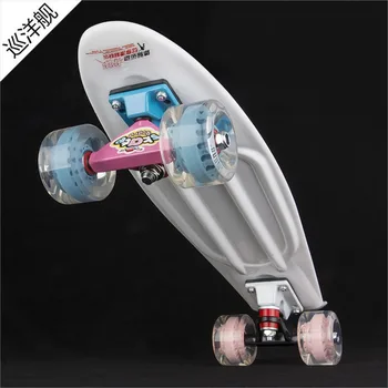 

MINI CRUISER PP SkateBoard 22 in FishSkateBoard Single Rocker Monopatin street skate skateboard Blue/white/Pink/Yellow