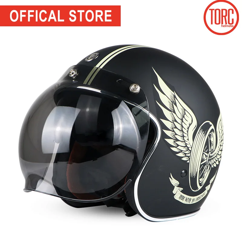 TORC бренд Motocyle классический открытым уход за кожей лица шлем Винтаж шлем jets мотоциклетный шлем в стиле ретро capacete пузырьковый козырек motoqueiro T57