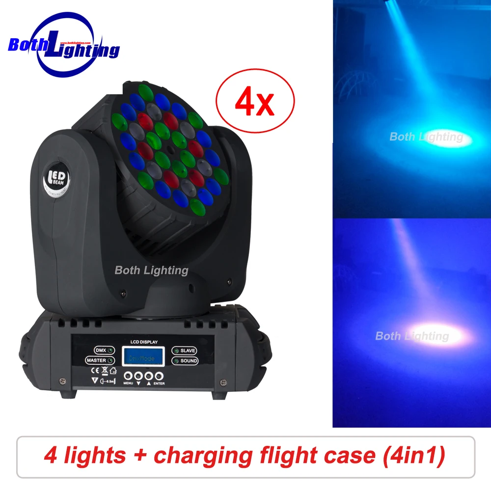 

Чехол для полета 36x3W RGBW светодиодный луч движущаяся головка моющийся свет DMX512 контроль сценический эффект освещения