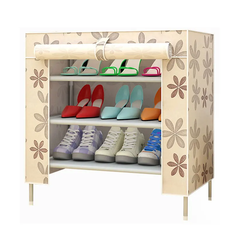 

Multifunction Storage Shoe Rack 3D Cartoon Pattern Shoe Cabinet Simple Non-woven DIY Shoe Organizer Shelf Furniture