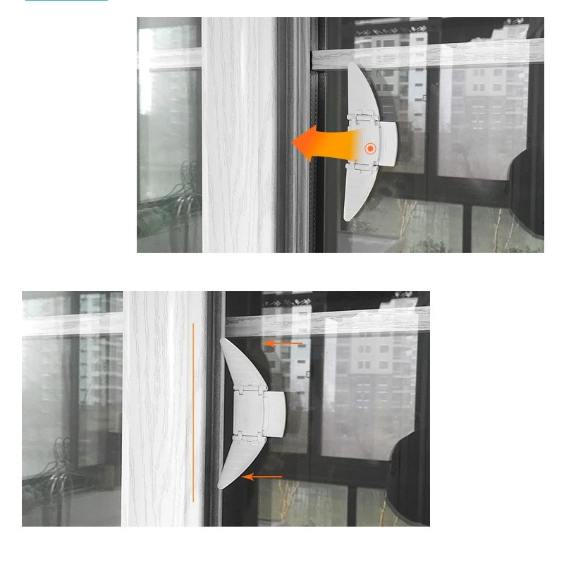 1pc New Angel Wings Baby Child Kids Safety Protection Guard Sliding Door Window Stopper Limiter Blocker Security Lock Latch