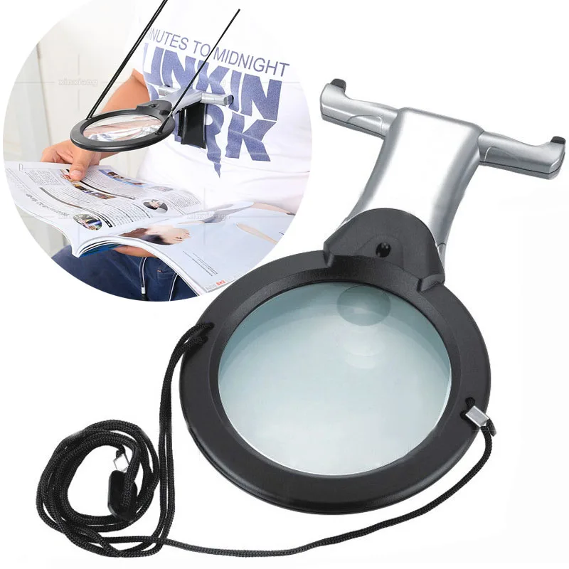 Magnifier Loupe 2X 6X Optical Lens Magnifier with illumination Desktop Magnifying Glass Hanging Reading Sewing Glasses magnifier