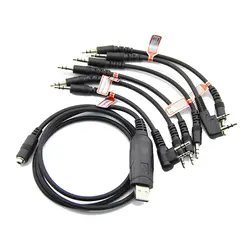 6IN1 USB 2 Pin кабель для программирования шнур для Motorola, для Kenwood Yaesu ICOM HYT Baofeng UV-5R двухстороннее радио Walkie Talkie