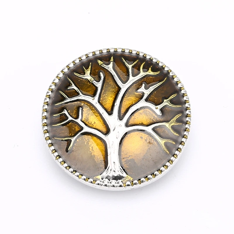 

5pcs/lot Oil Painting Trees Snap Pink Beauty Round Buttons Jewelry Fit 18mm/20mm DIY Snap Bracelet Making