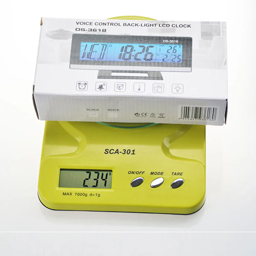 Модные Бизнес индукции ремень Температура вечный календарь Multi-Функция настольные электронные часы