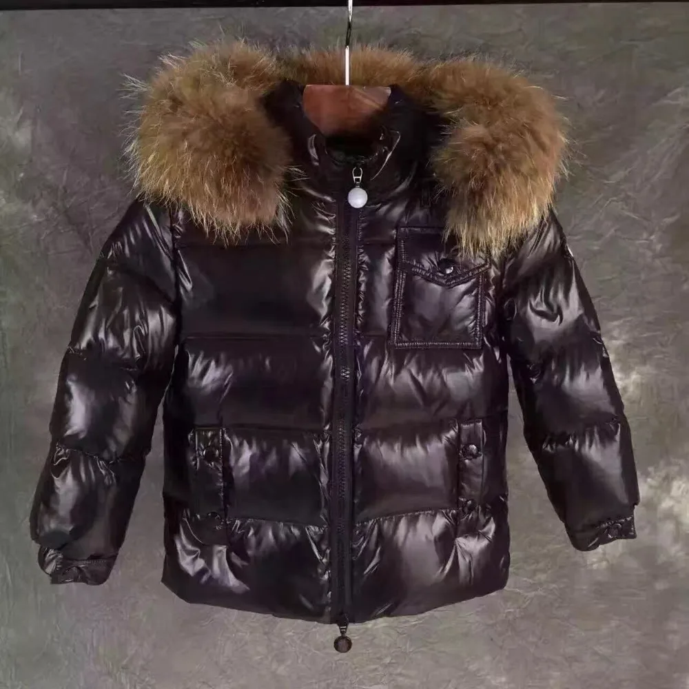 

Short Down Jacket Kid Hooded child Down Jackets Brands Goose Down Coat Warm Winter Jacket child Coat Fur Collar Down Parkas