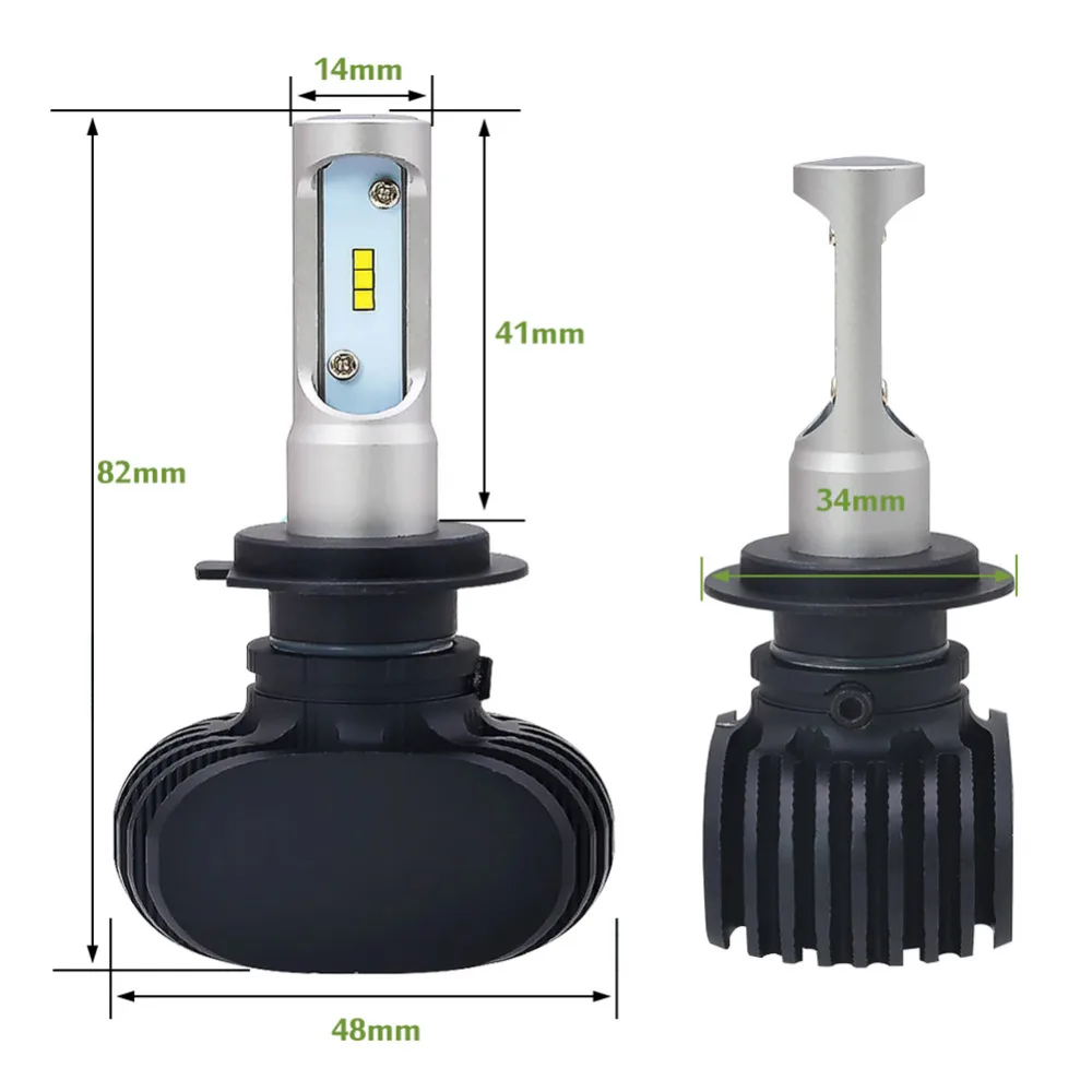 

Auto H3 Led H7 H1 H11 H8 H9 9005 HB3 9006 HB4 Led H4 Car Light Bulb 50W 8000LM Automobile Headlight Fan-less Fog Lamp 6000k 12V