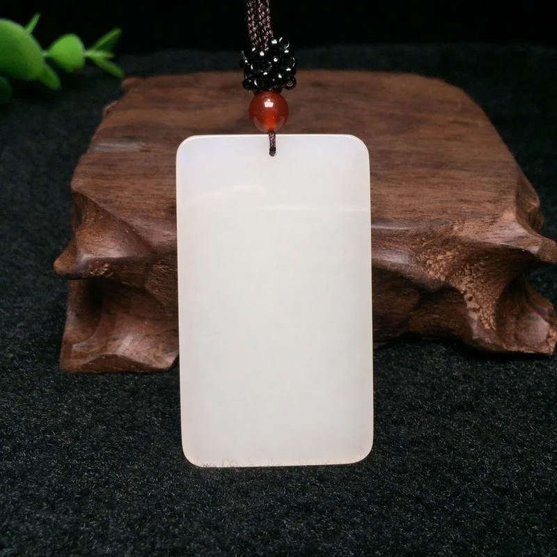

2019 Women Limited Buda Chakra Yu Xuan, Hetian Rectangular Safe Brand Men's And Women's Cards Not For Wishing The Card Pendant