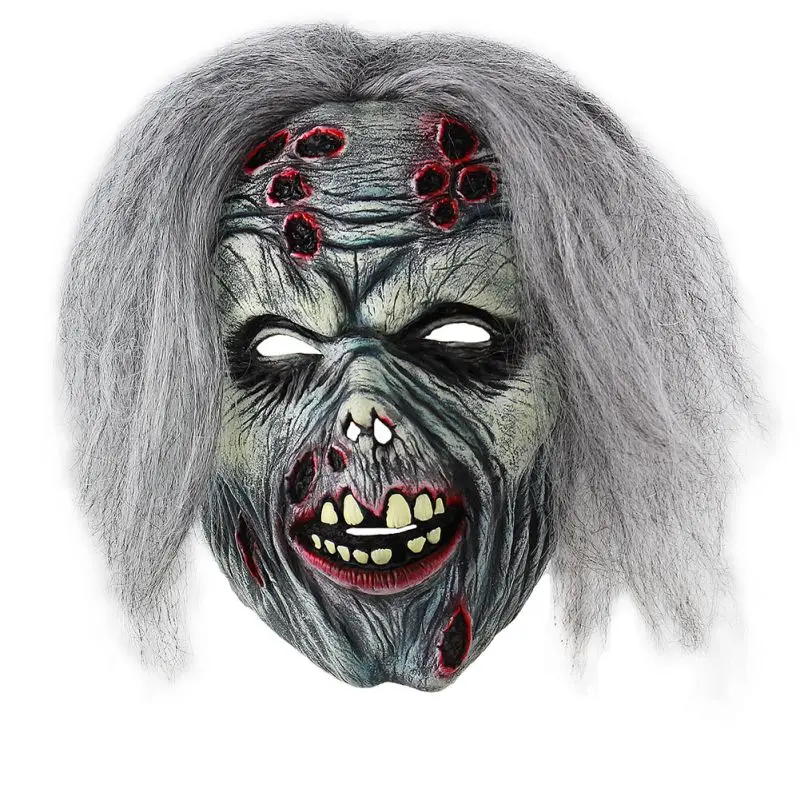 Хэллоуин страшная маска клоуна длинные волосы призрак страшная маска реквизит грудж призрак Хеджирование маска зомби реалистичный Латекс маски страшные - Цвет: RL0614C
