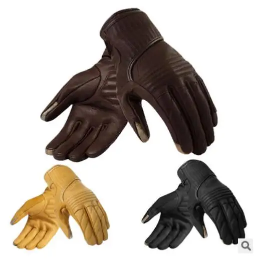 

Free shipping 2019 Abbey Road motorcycle gloves revit leather motorbike riding gloves can touch Mobile phone screen