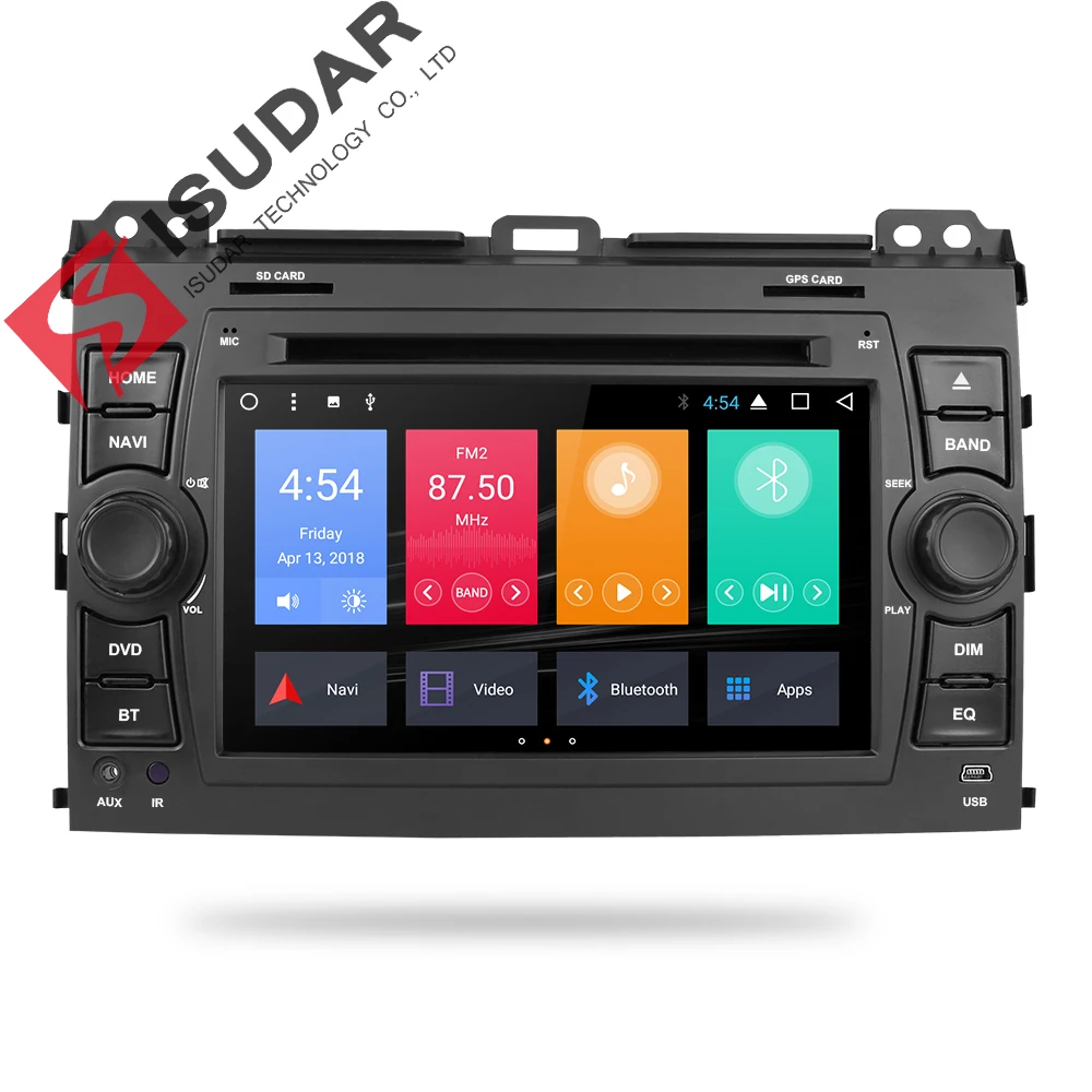Isudar Автомобильный мультимедийный плеер 2 din для автомобиля DVD android 7.1.1 7 дюймов