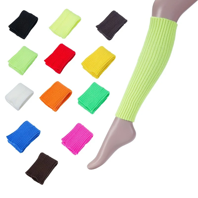 

80s Fancy Dress Accessories Neon green hot pink yellow orange red blue yellow Leg Warmers fancy dress party