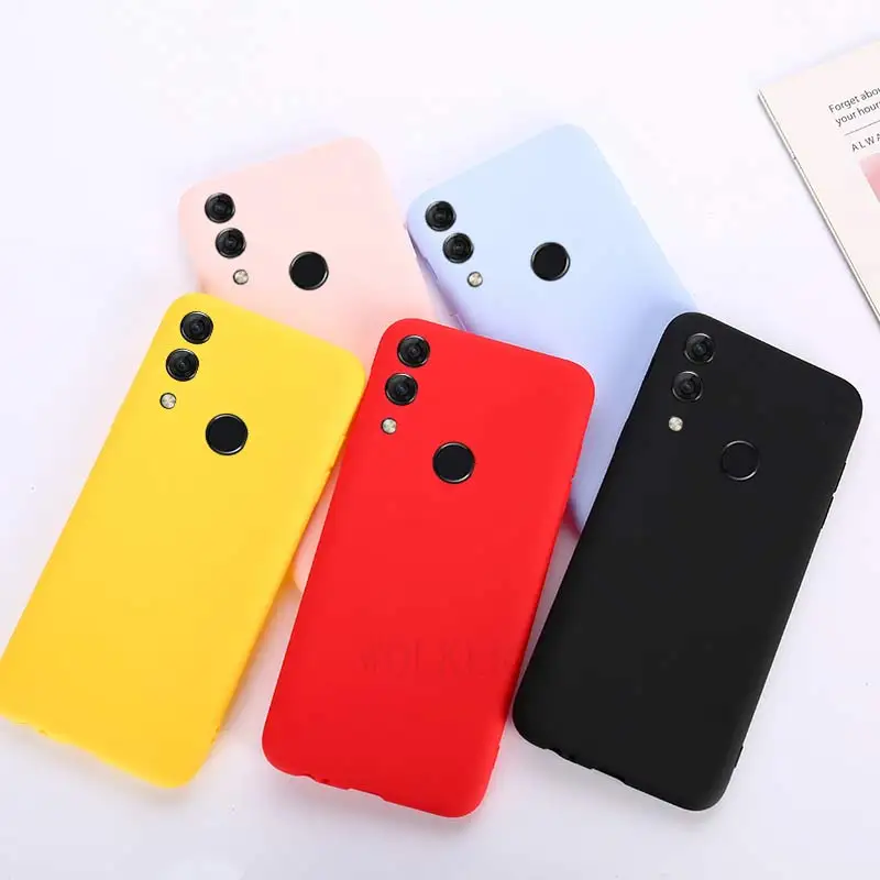 

Macarons Silicone Soft Case For Huawei P Smart Y9 2019 P30 Pro P20 Lite Mate 20 Pro Nova3 honor 8X Max 8C 9 Note 10 7X 7C 7A Pro
