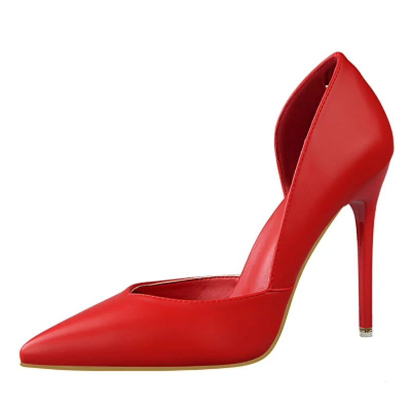 Spring Sexy High Heel Shoes font b Women b font Pumps Plus Size Thin Spike Heel