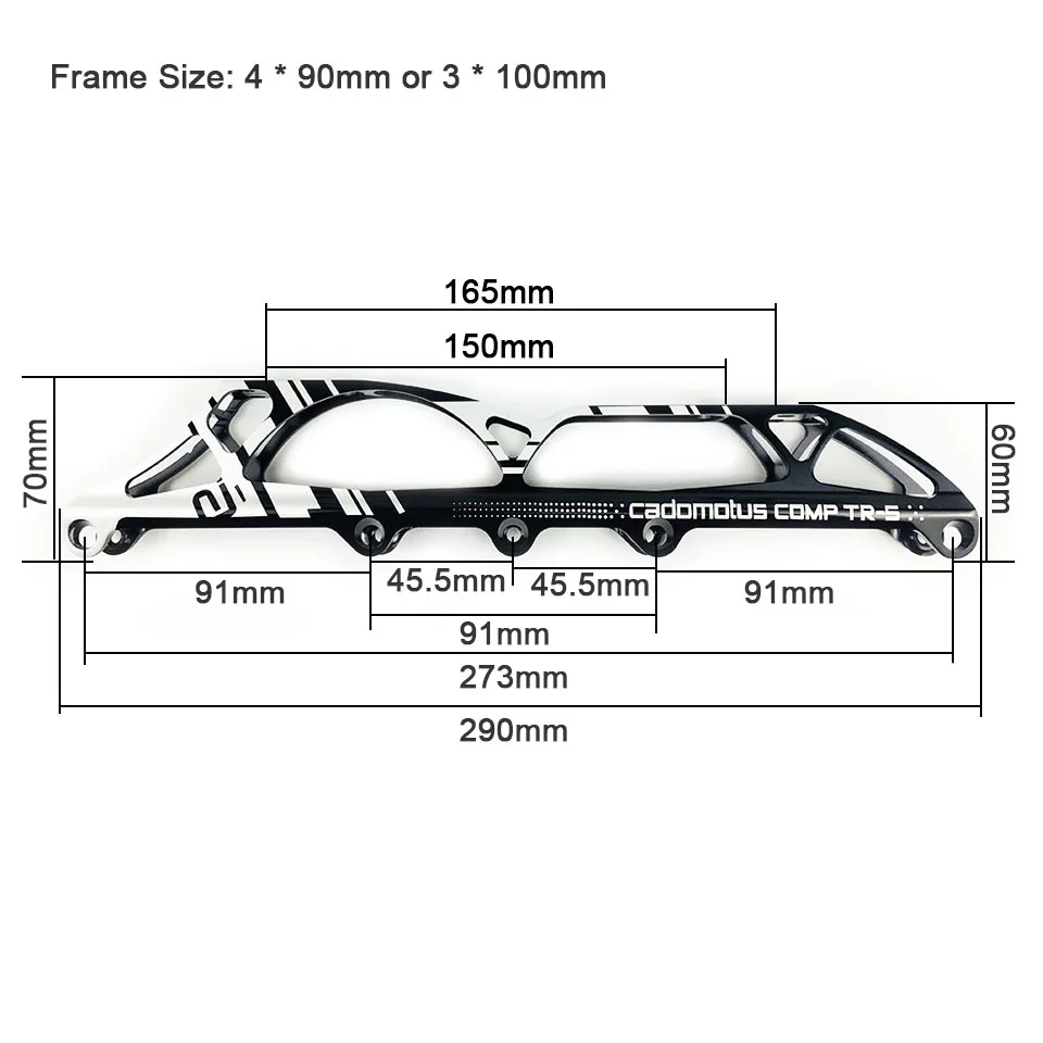 Рамка для роликов Comp TR-S 3*100& 4*90 мм/3*110& 4*100 мм/3*125& 4*110 мм 165-195 мм расстояние материя скорость Встроенный скейт DJ73