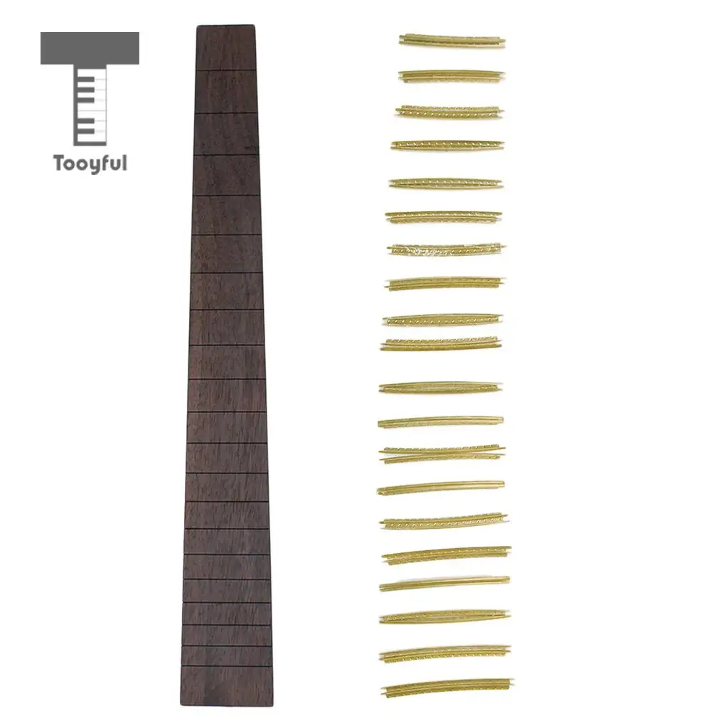 Rosewood Binding 41'' Guitar Fretboard Fingerboard & 20pcs 2mm Guitar Fretwire Set for DIY Musical Acoustic Folk Guitar Parts