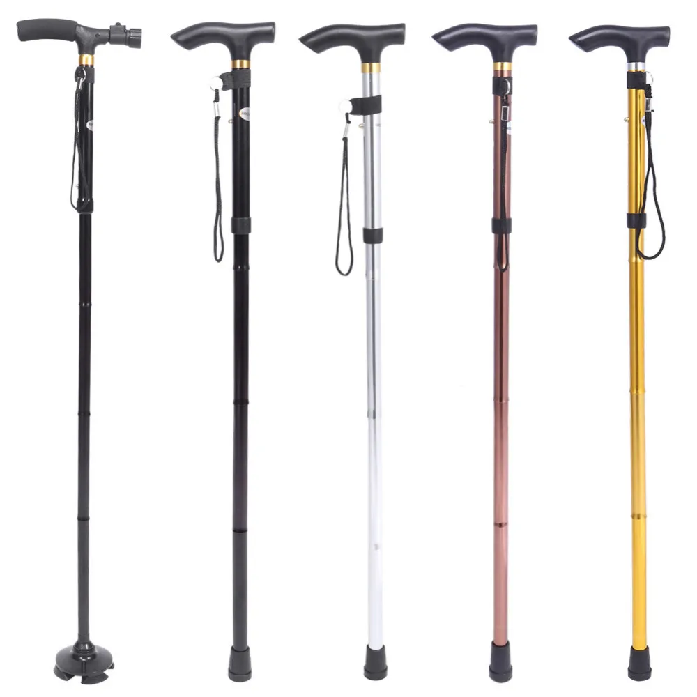 Aluminum Folding Walking Cane Stick Telescopic Anti slip Bottom End Walking Guiding Senior Blind