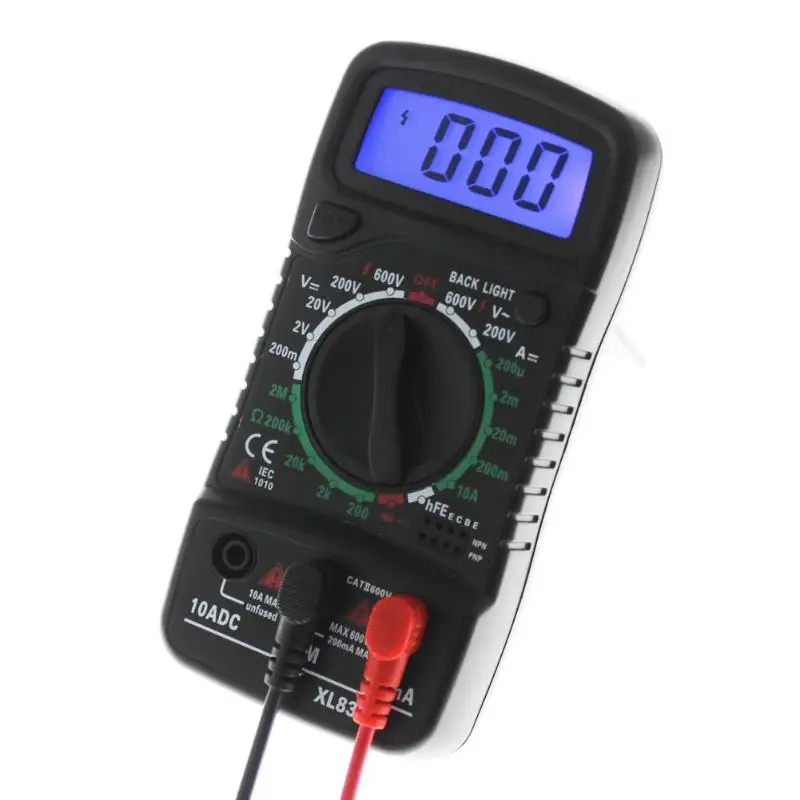 XL830L цифровой ЖК-мультиметр Вольтметр Амперметр тестовый измеритель тока защита от перегрузки AC/DC/Ом Вольт Тест er для электрических