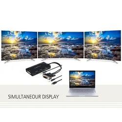 CableDeconn VGA 15 булавки штекерным VGA HDMI DVI 4IN1 с Micro USB адаптеры питания конвертер для рабочего ноутбука VGA Графический адаптер