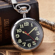 Роскошные медные серебряные Механические карманные часы ручной Ветер часы брелок цепи мужские римские цифры часы