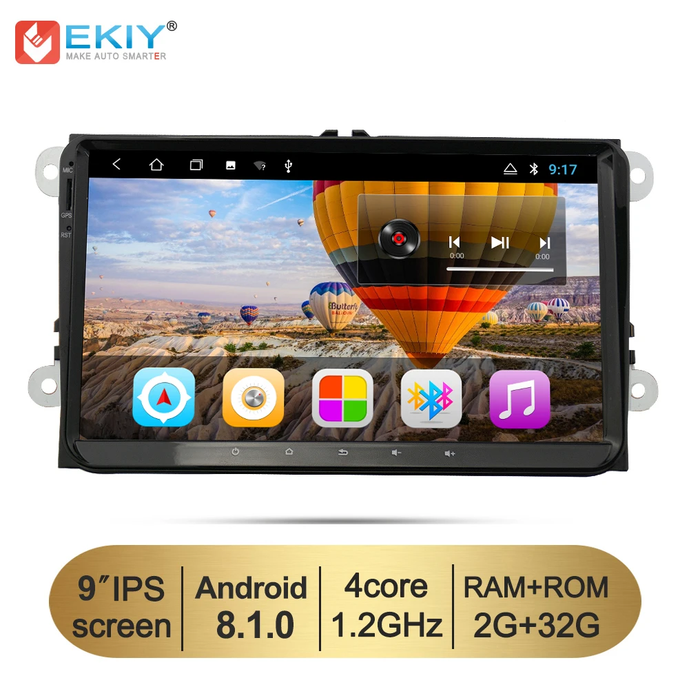 Sale EKIY Android 8.1 Car Radio GPS Navi for VW Polo Golf Passat Tiguan Skoda Yeti Superb Rapid Autoradio Multimedia Player WiFi BT 0