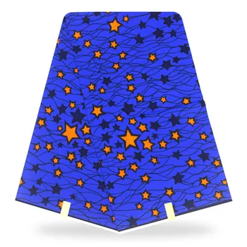 

wholesale wax print fabric african elegent wax fabric african blue star design dresses cotton wax fabric