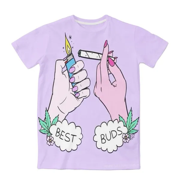2-colors-Real-USA-size-Best-Buds-3D-Sublimation-print-T-shirt-Custom-made-Clothing