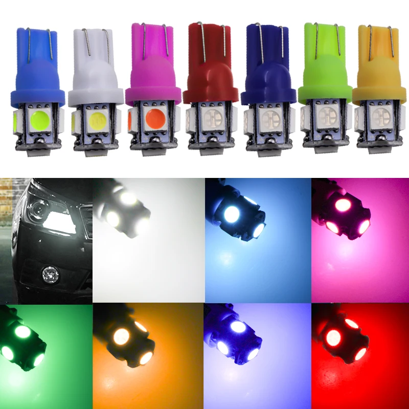 1 шт. T10 LED W5W 5050 5SMD 192 168 194 белый свет s Светодиодные Автомобильные лампы супер яркие