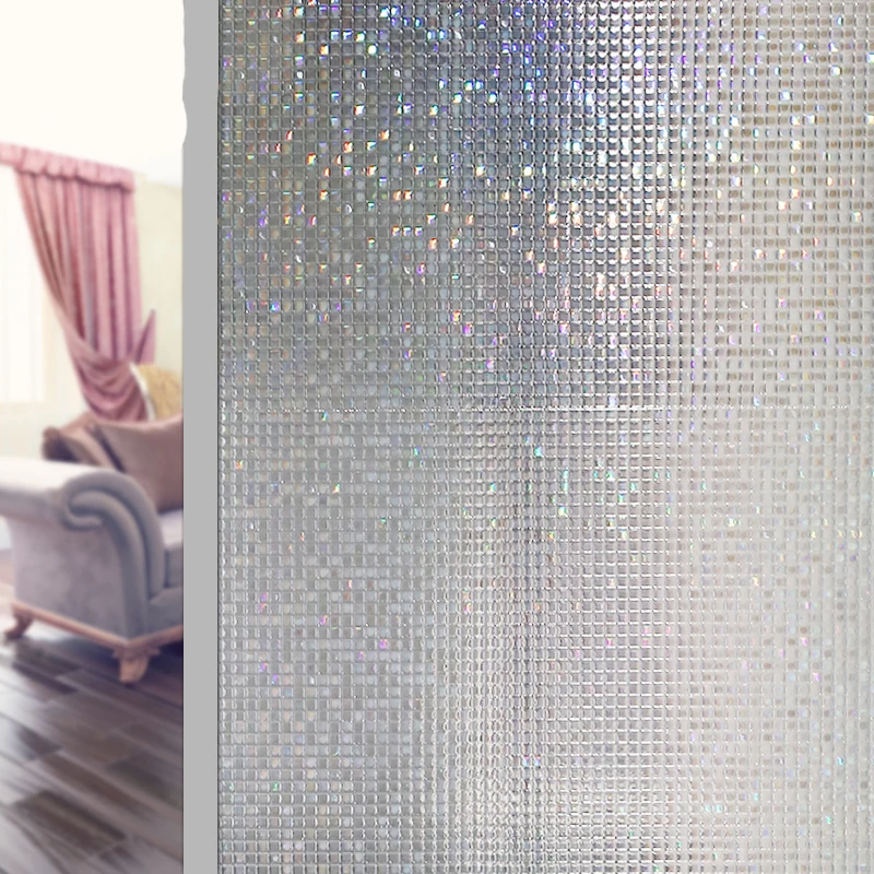 60*300 см негелевая Электростатическая матовая стеклянная оконная пленка, цветные мозаичные наклейки для ванной комнаты, украшение дома из фольги
