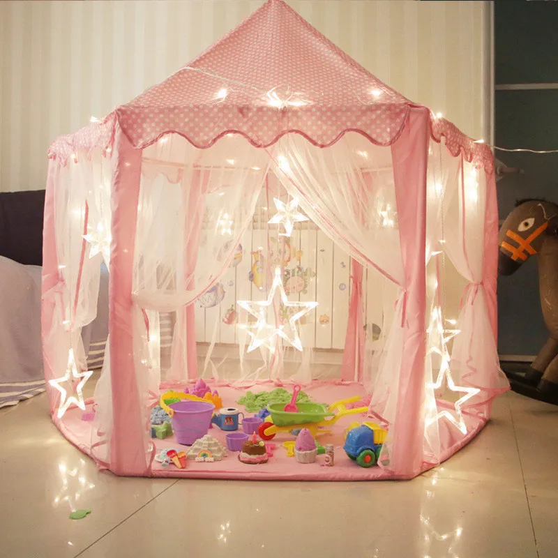 

Children's Room Princess Castle Girl Games Play Ball Poll Anti-Mosquito Tent Hexagonal Private Space Outdoor Toy Tents For Kid