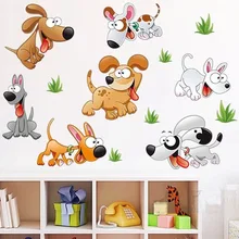 Happy Dog настенные стикеры Съемные Виниловые детские спальни домашний декор художественная роспись DIY обои