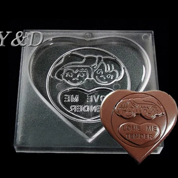 

Heart Love (square) Boy and girl Love Heart Shaped Candy Molds Polycarbonate Chocolate Mold Tray PC Pudding Mould Plastic DIY