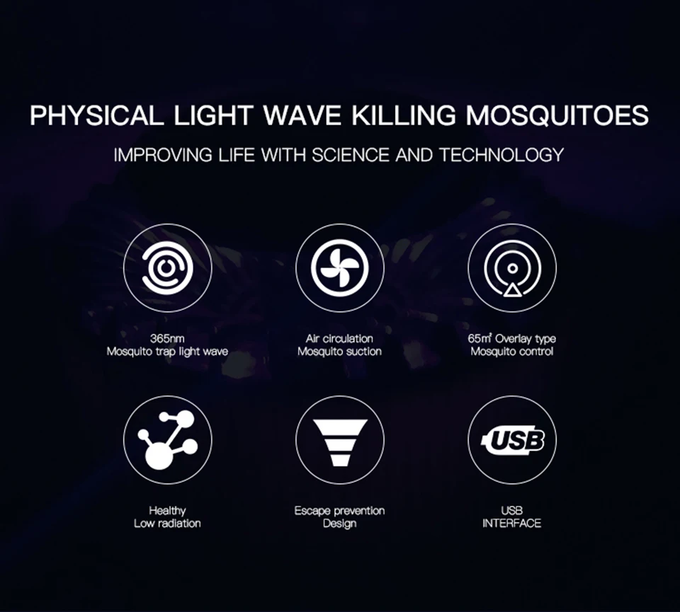 Фотокаталитическая лампа от комаров с питанием от USB, светодиодный светильник-ловушка для комаров, Электронная ловушка для насекомых, лампа для москитов