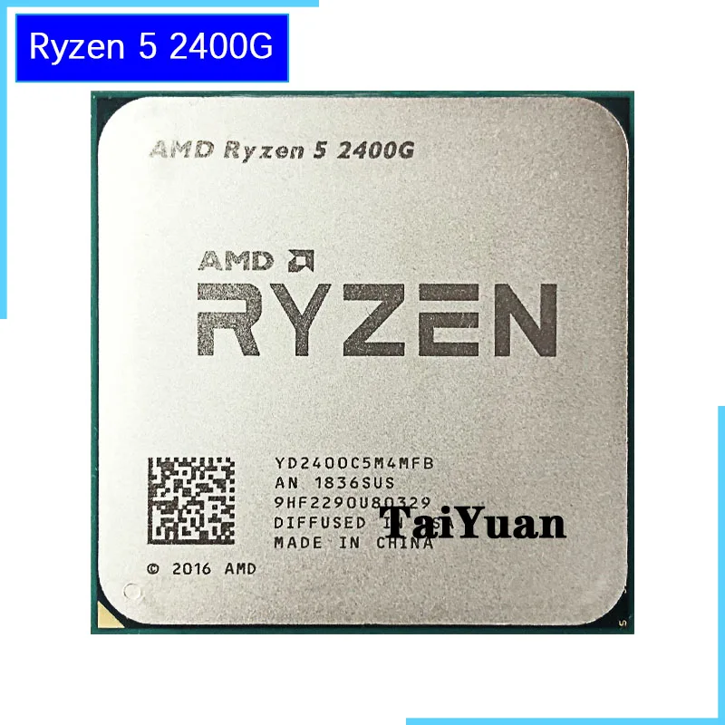 

AMD Ryzen 5 2400G R5 2400G 3.6 GHz Quad-Core Quad-Thread 65W CPU Processor YD2400C5M4MFB Socket AM4