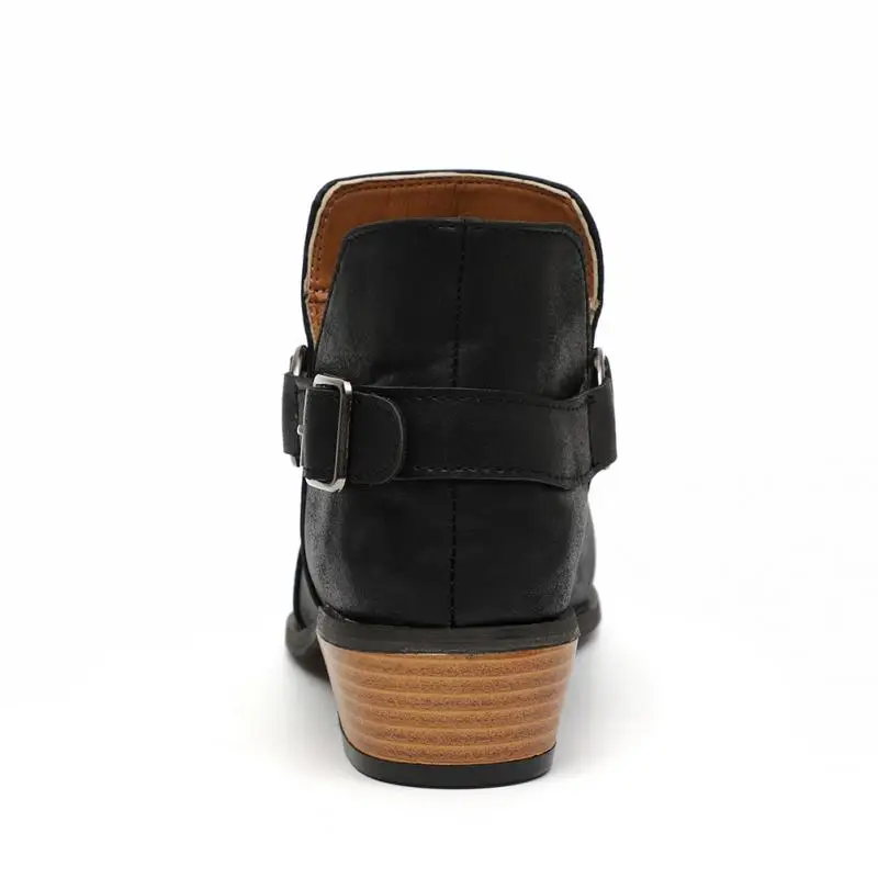 Botas Cut Boucle blanc Faible 30 Mode Talon Femmes Pour Bout Paire Mujer Classique 1 Noir Cheville Out Noir De Bottes V Chic Pointu wSTqAfOzn