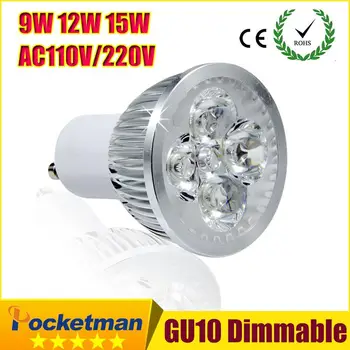 

GU10 Spotlight Led Lamp 9W 12W 15W GU10 LED Bulb Light 110V 220V Dimmable Led Spot Light Spotlight Warm/Cool White