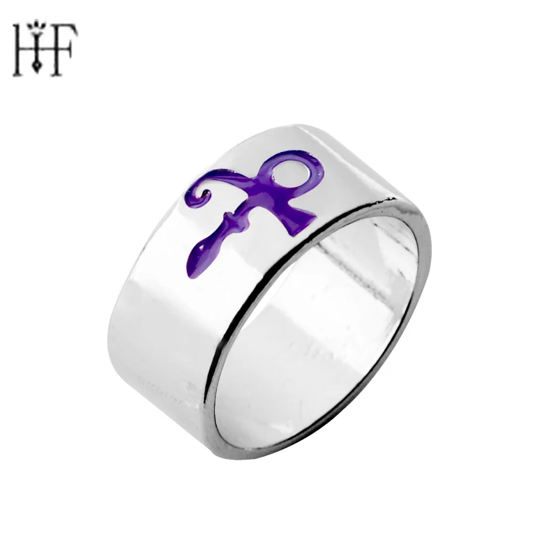 

Freeshipping Steampunk Prince RIP Ankh Sign Symbol Logo Purple Ring,Singer Ring,Prince Artist Silver Wedding Band Ring