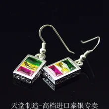 Rv трехцветные серьги из чистого серебра