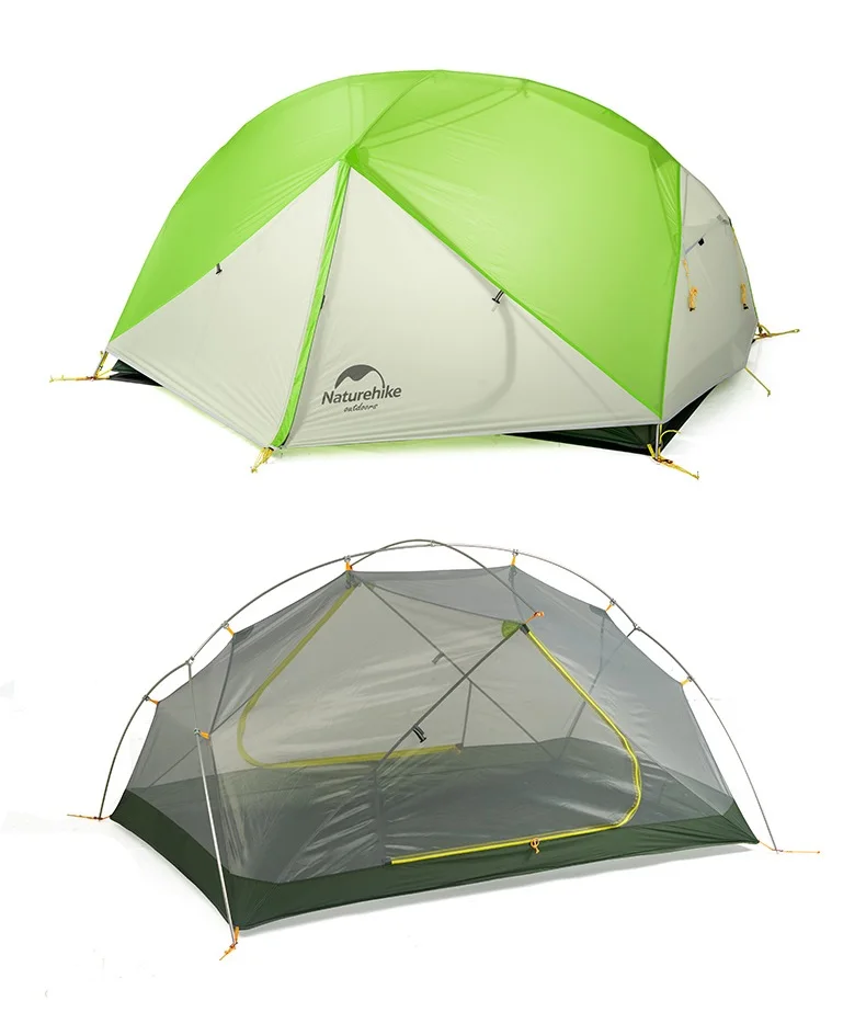 Naturehike Mongar,, обновленная версия, 2 человека, кемпинговая палатка, сверхлегкая, 20D, силиконовая, водонепроницаемая, 2 человека, для улицы, для походов, купольная палатка