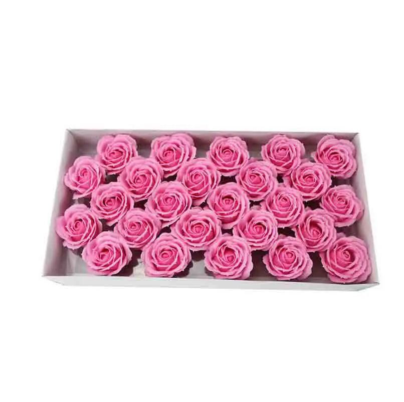 6 см мыло цветок розы голова искусственный цветок голова для DIY День Святого Валентина День Благодарения День рождения подарок свадебное украшение - Цвет: 8 pink