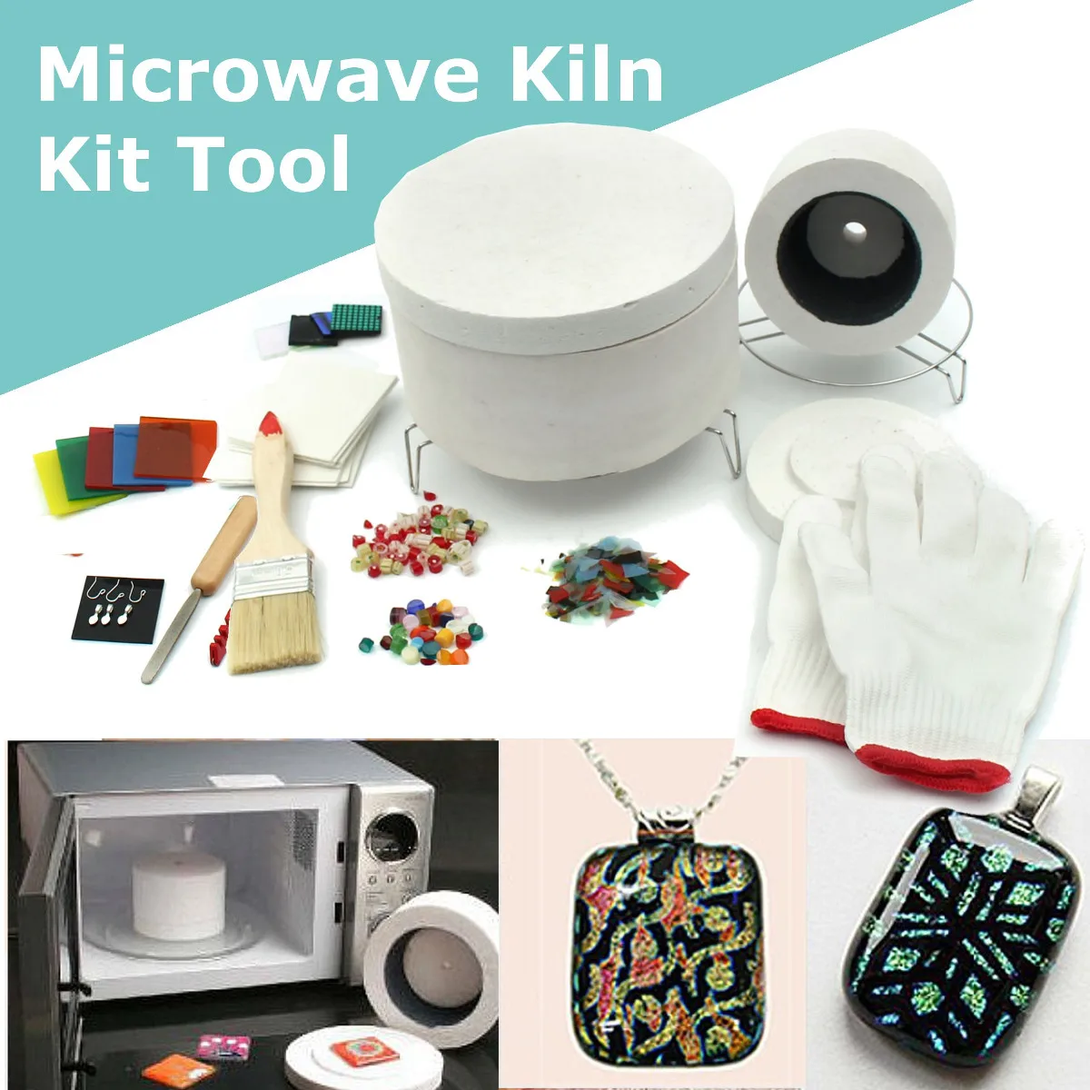 

16 Types Professional Microwave Kiln Kit Large Glass Fusing Kit DIY Jewellery Glass Fusing Art Fuseworks Microwave Kiln Tool