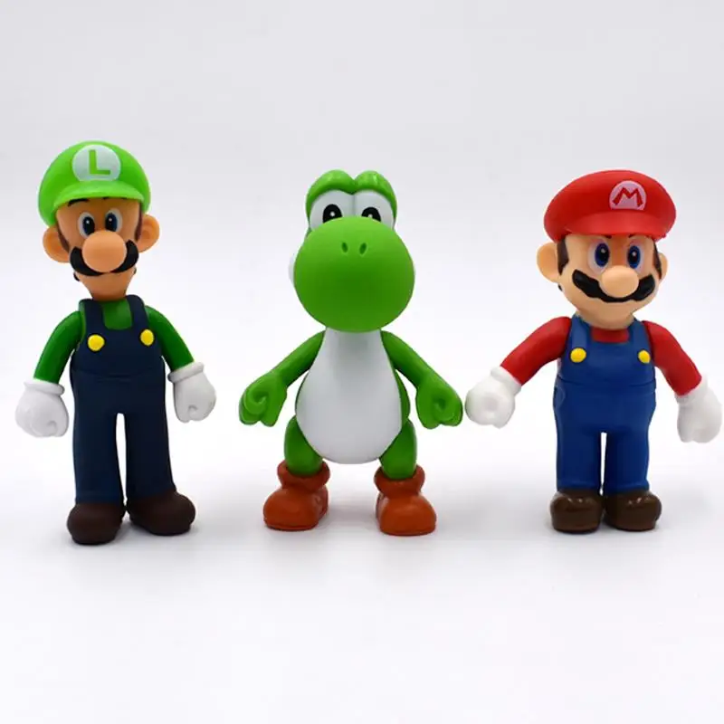 13 см Super Mario Bros Луиджи, Марио, Йоши Купа Йоши Марио Maker Odyssey гриб Toadette PVC Фигурки игрушки модельные куклы