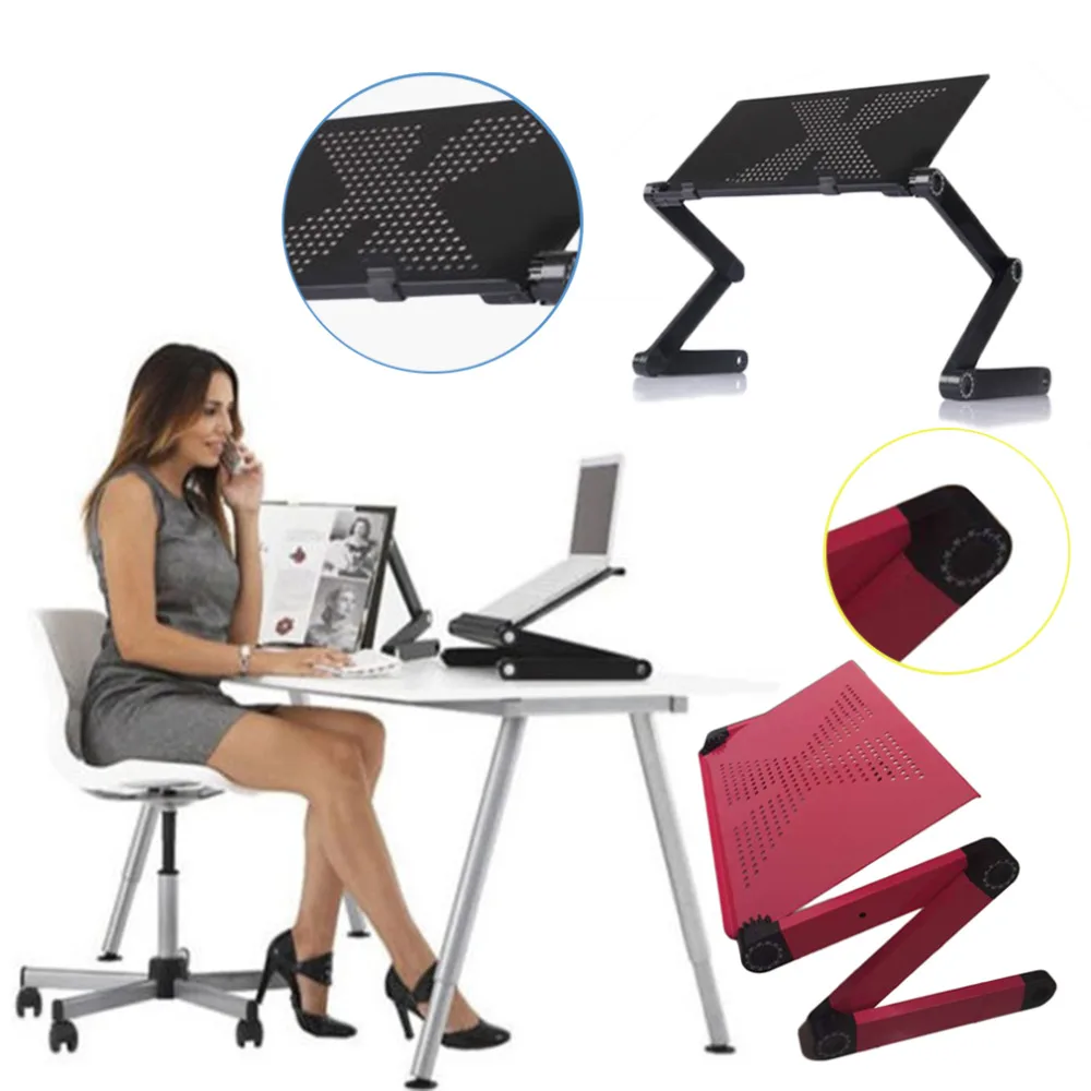 

Portable Folding Aluminum Alloy Laptop Computer Notebook Table Laptop Stand Folding Desk Bed Tray Enjoy Fun In Bed Sofa Table