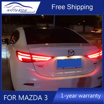 

Free ship by Ems High Quality Led Tail lights For Mazda 3 Axela 14-18 Stop light Fog lamp Rear Lamp DRL+Brake+Park+Signal lights