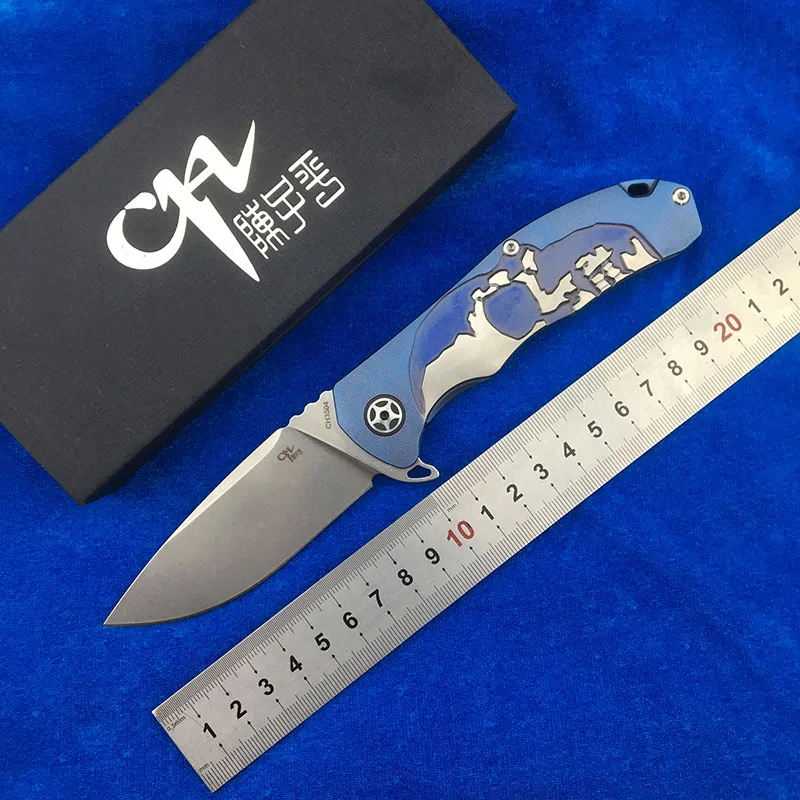 

CH3504Flipper folding knife S35VN blade titanium alloy handle camping outdoor fruit knife EDC tool