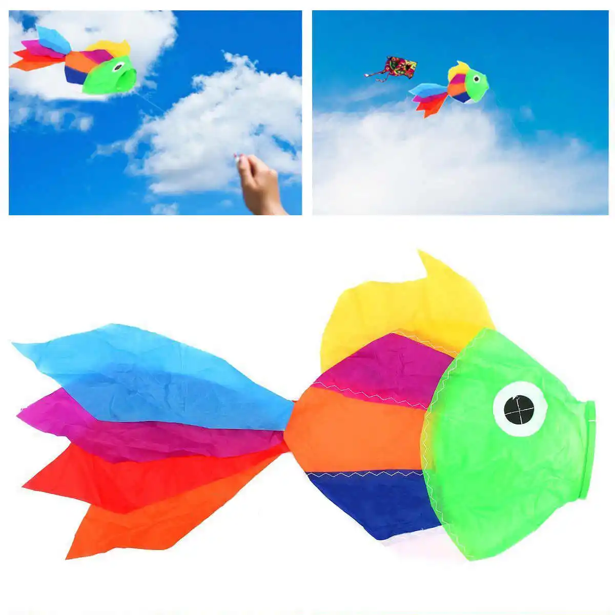 Rainbow Fish Windsock Streamer Kite Outdoor Sports Garden Tent Festival Flag New Colorful