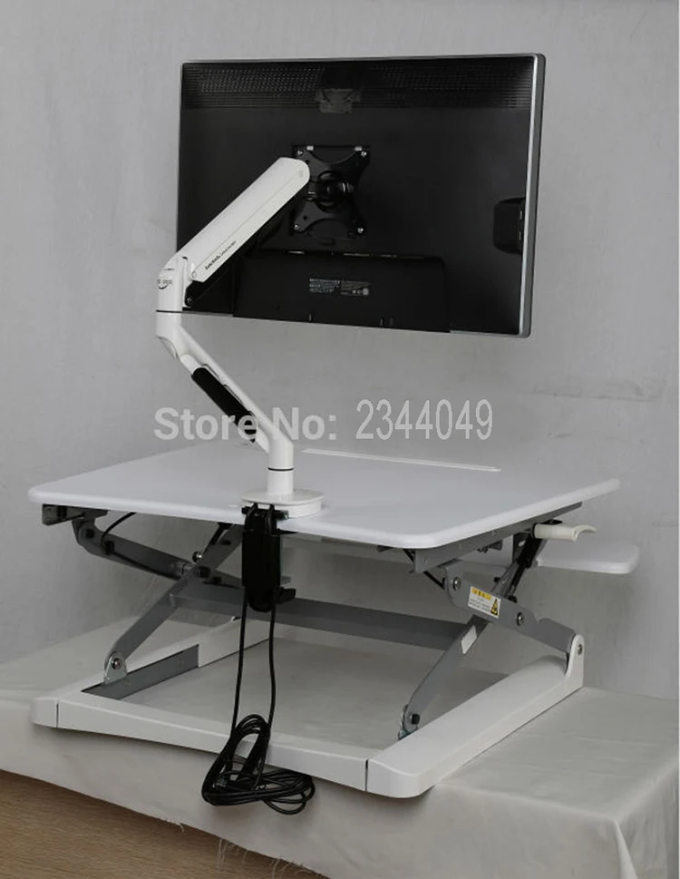 

Loctek Q7 Super Quality White Desktop Gas Spring 10"-30" Monitor Holder Mount Arm Full Motion Display Stand With Two USB Ports