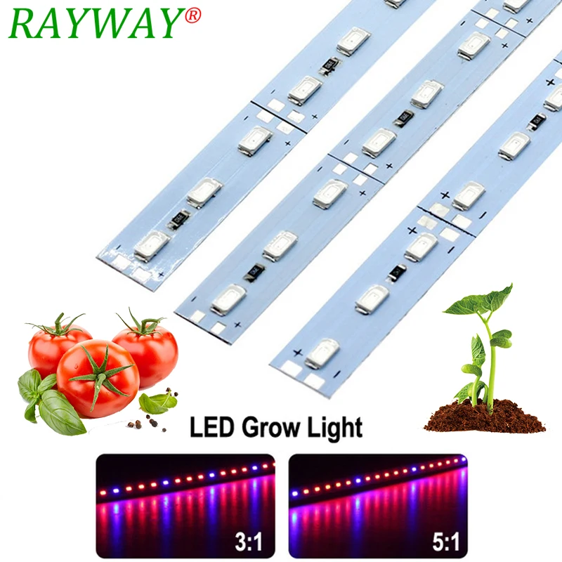 50 шт.* 0,5 м 5630SMD светодиодный светильник с жесткой полоской для выращивания, аквариум для гидропоники, теплица, полный спектр растений, цветочный светильник, s полоски