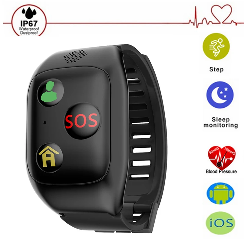 

F08 SOS GPS Smart Wristband Heart Rate Blood Pressure Smart Band Support SIM Card Smart Bracelet for IOS Android