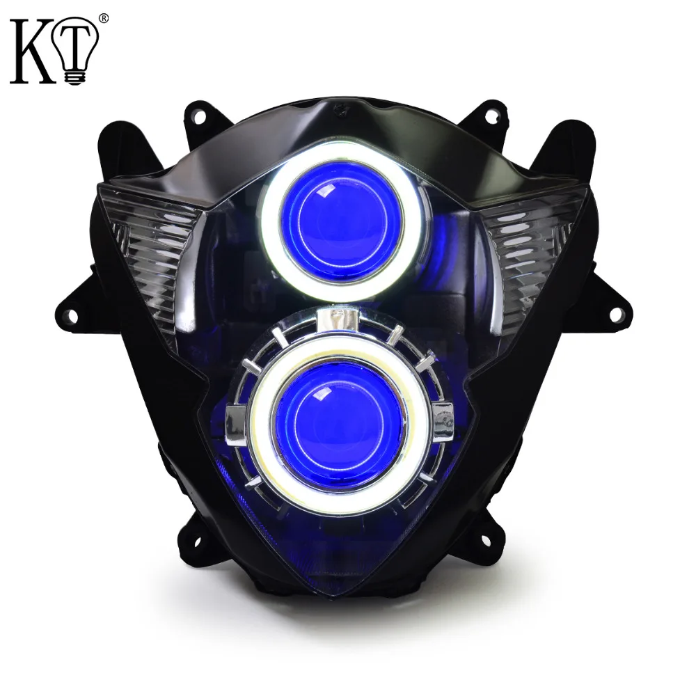 KT Headlight for Suzuki GSXR1000 GSX R1000 2005 2006 LED Angel Eye Blue